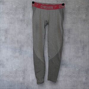 Gymshark Heather Gray Leggings with Red Accent‎